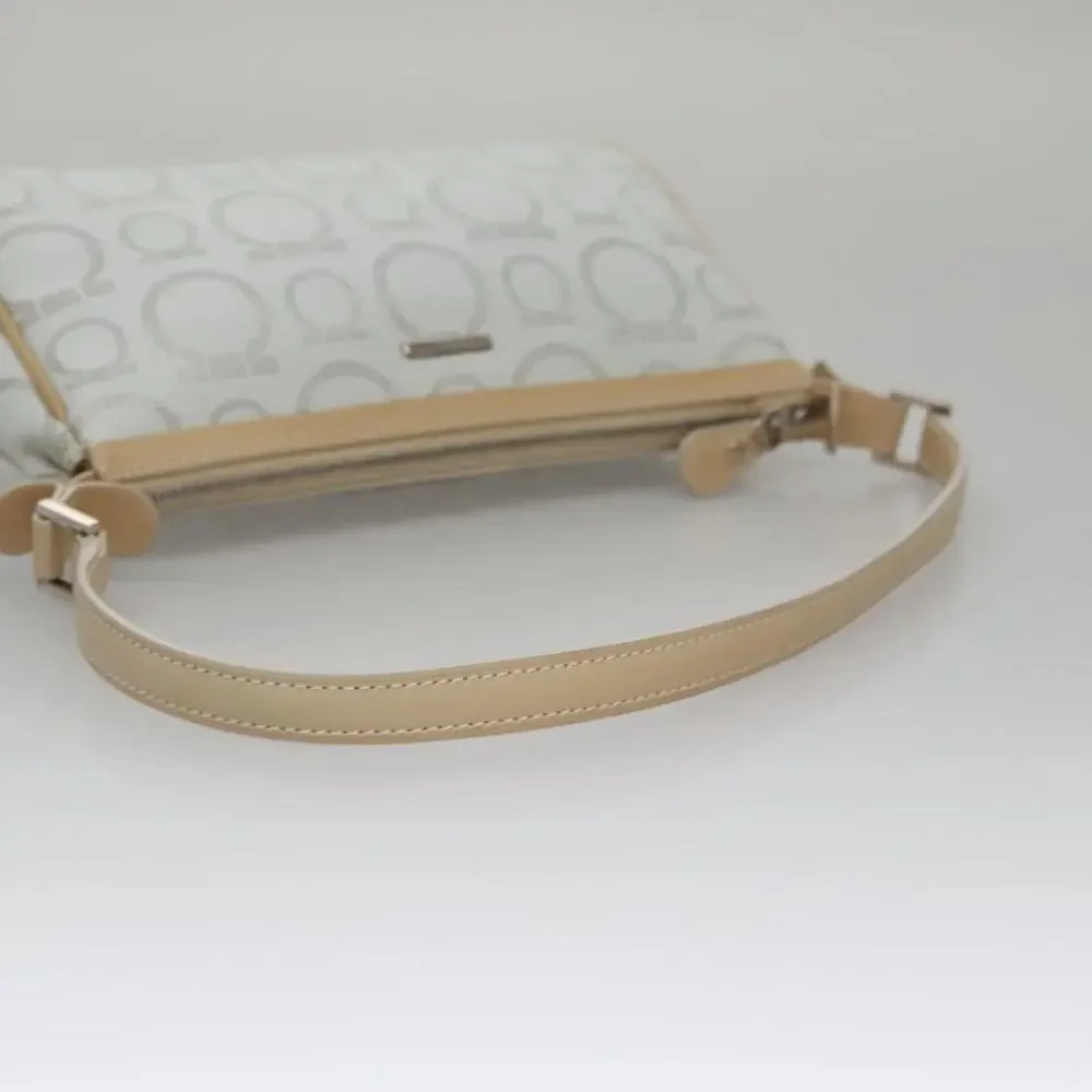 Salvatore Ferragamo Coated Canvas Accessory Pouch Gray